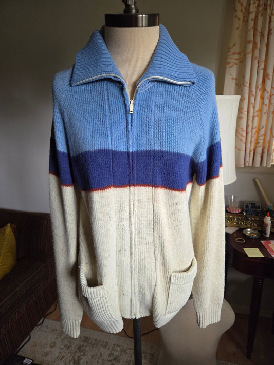 Vintage Long Sleeve Zippered Sweater by London Fog