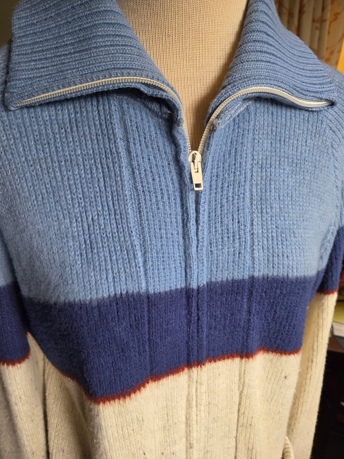 Vintage Long Sleeve Zippered Sweater by London Fog