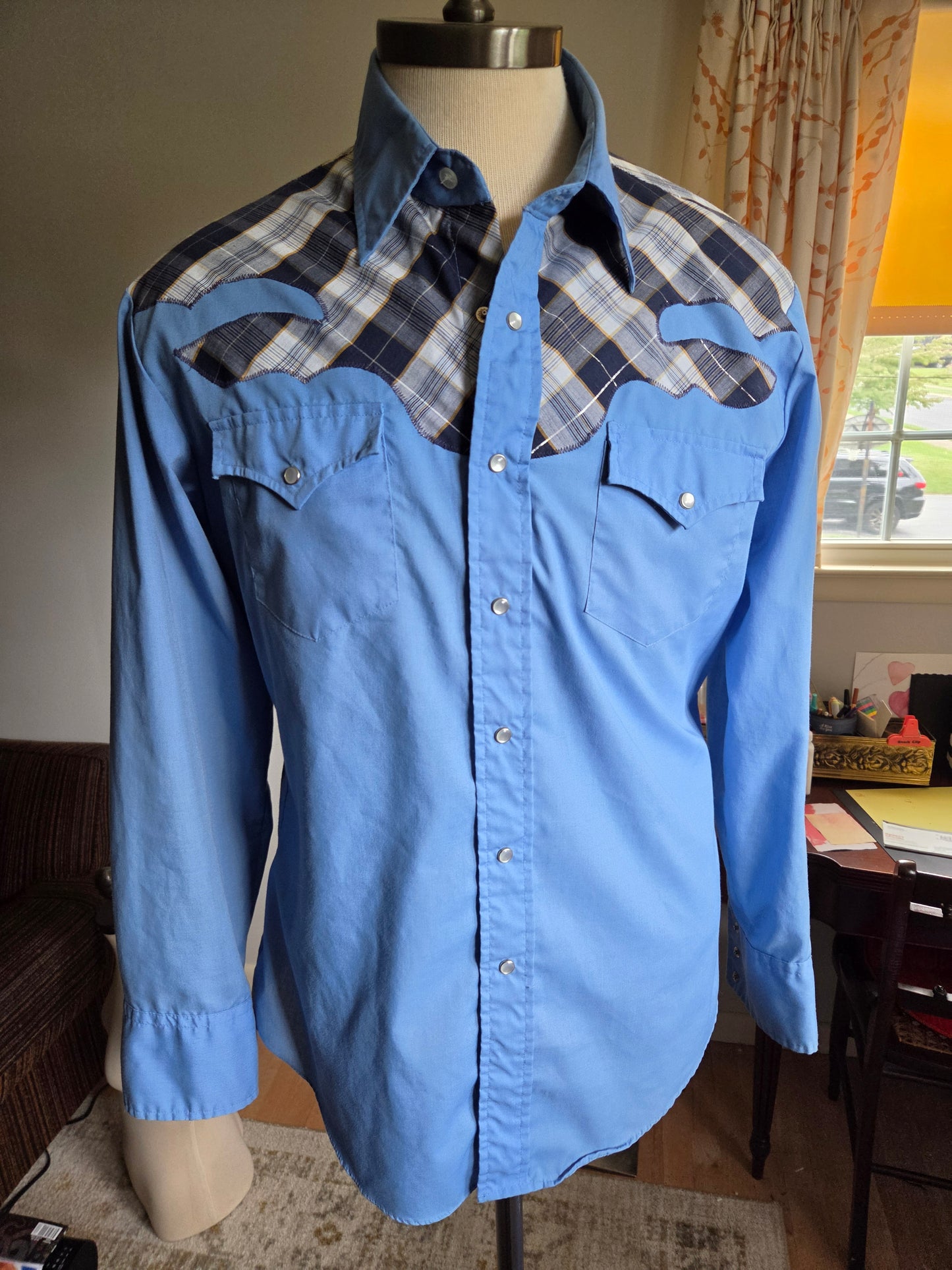 Vintage Long Sleeve Western Snap Shirt by Border Town
