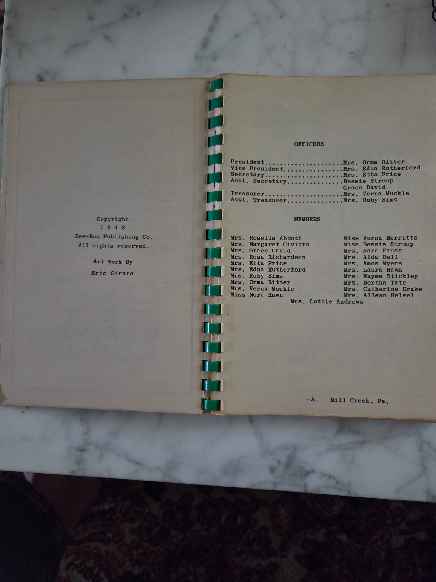 Vintage What's Cookin'? in Mill Creek, PA Cookbook