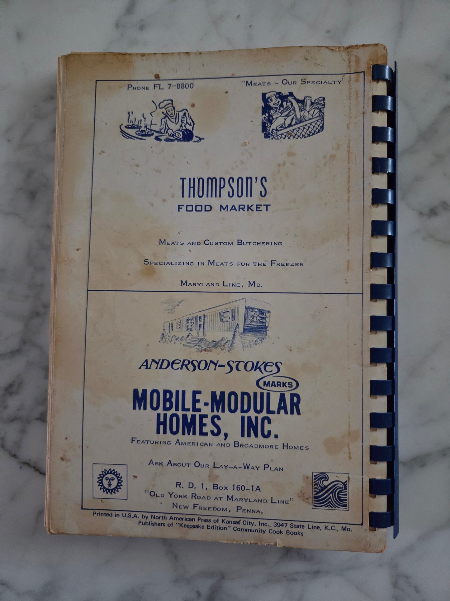 Vintage Marching to the Kitchen Recipe Book