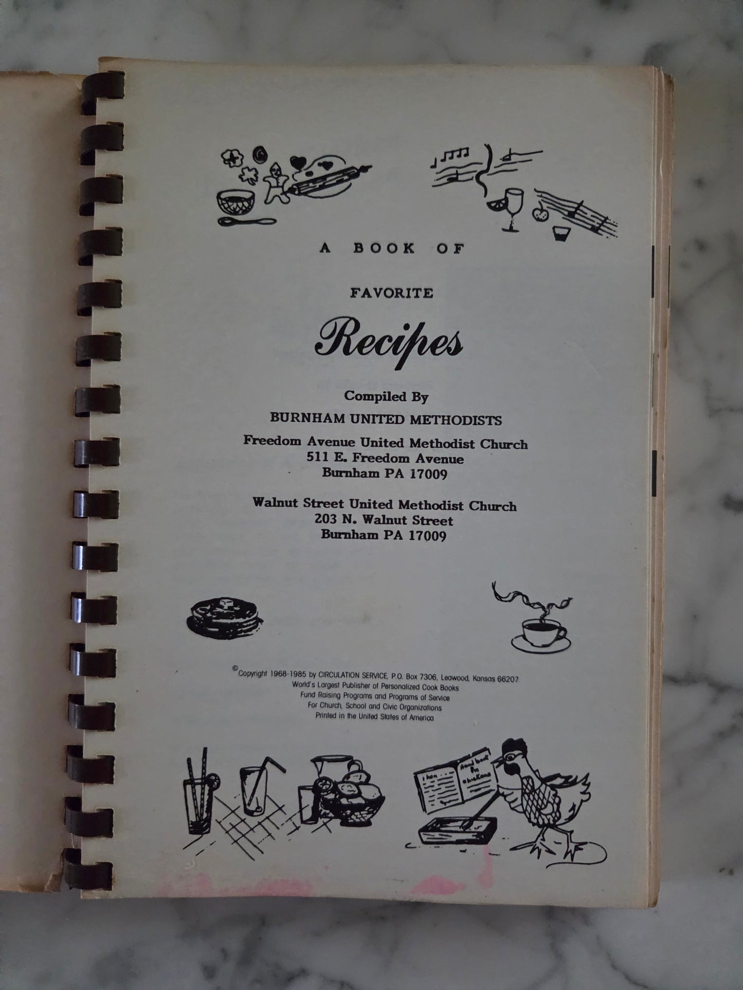 Vintage Burnham (PA) United Methodist Churches Recipe Book