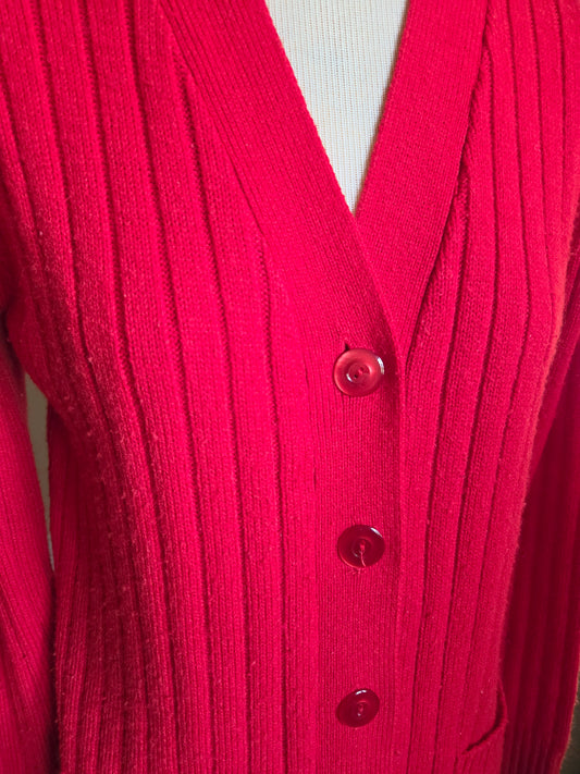 Vintage Long Sleeve Ribbed Cardigan Sweater by Sears