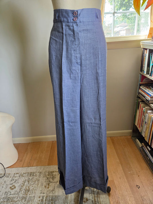 Vintage Blue and White Pants from the 1970s