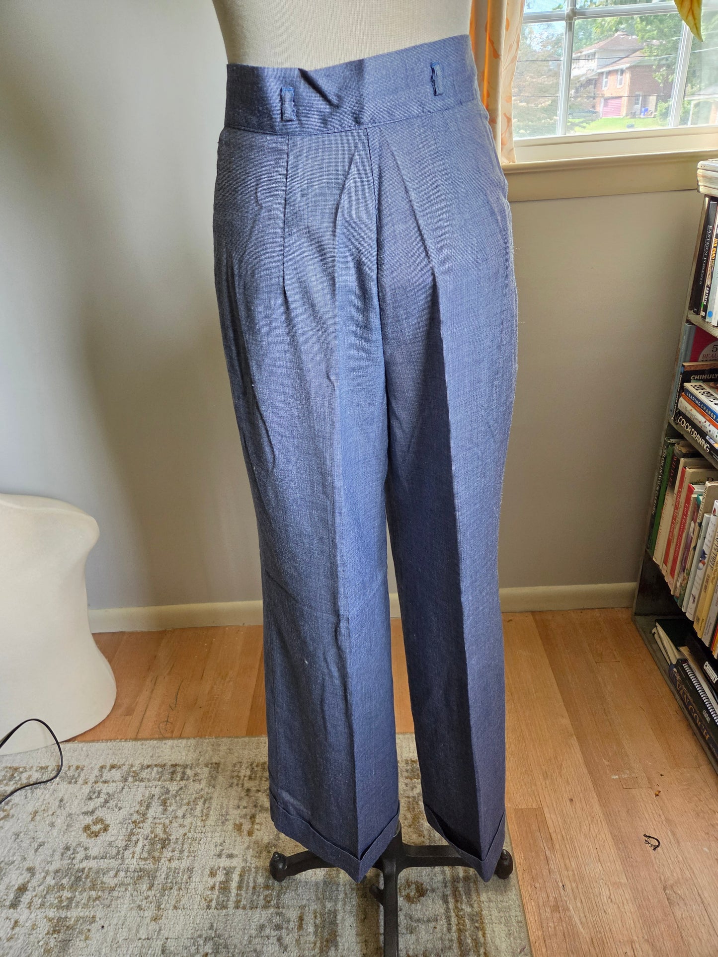 Vintage Blue and White Pants from the 1970s