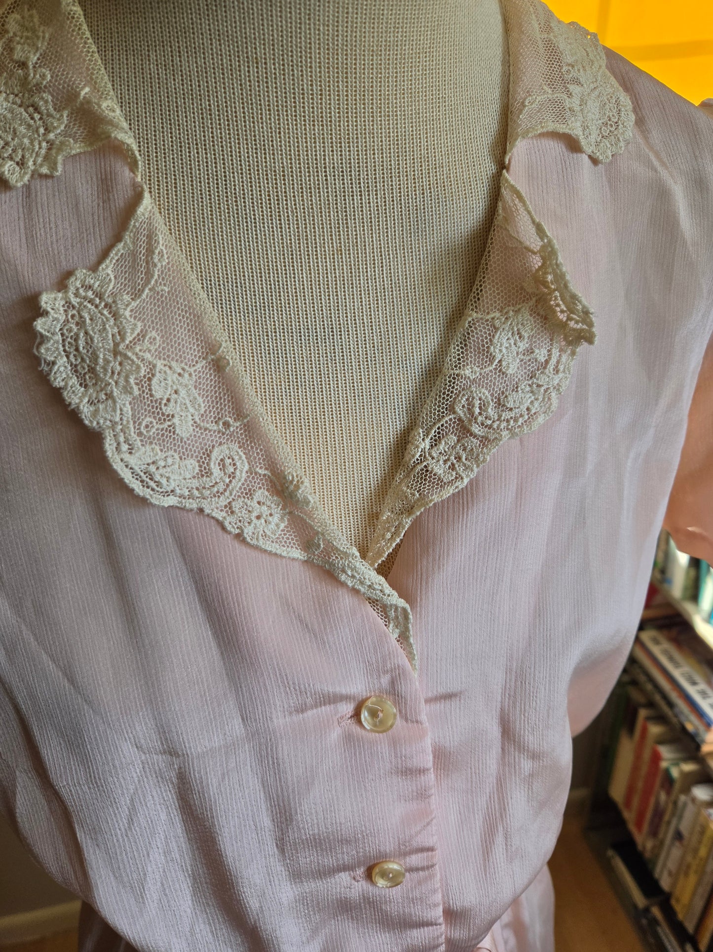 Vintage Short Sleeve Pink Dress