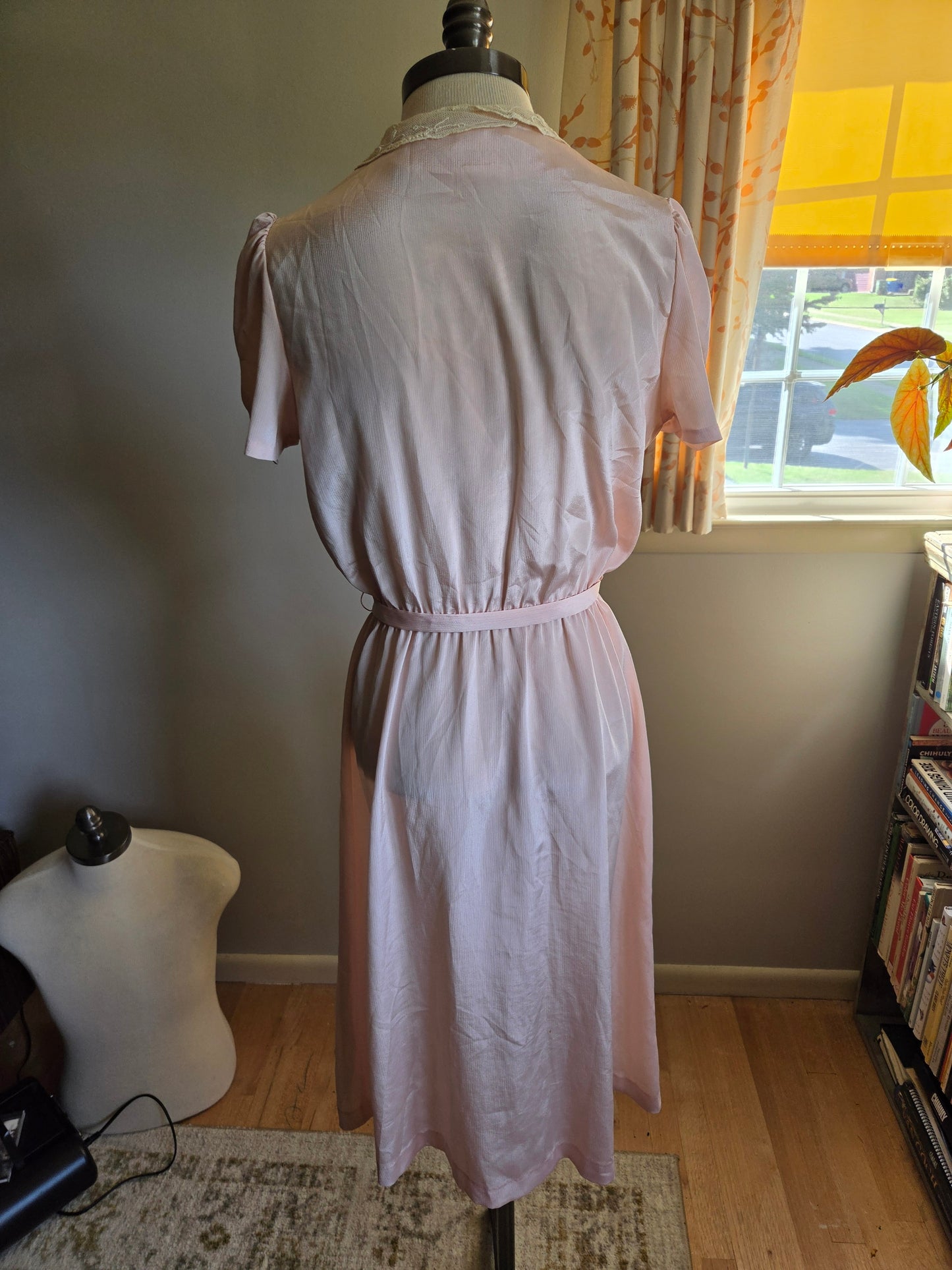 Vintage Short Sleeve Pink Dress