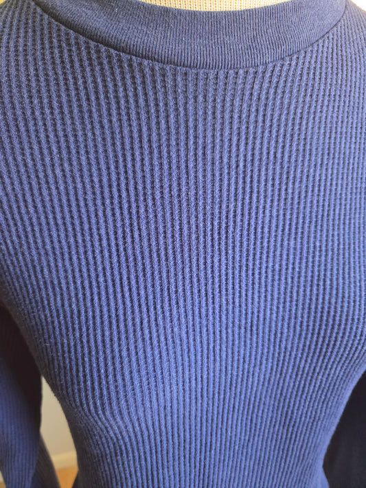 Vintage Long Sleeve Blue Thermal Shirt by Silvil