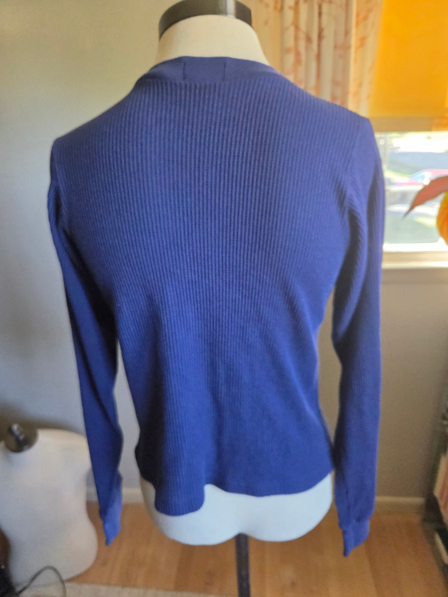 Vintage Long Sleeve Blue Thermal Shirt by Silvil