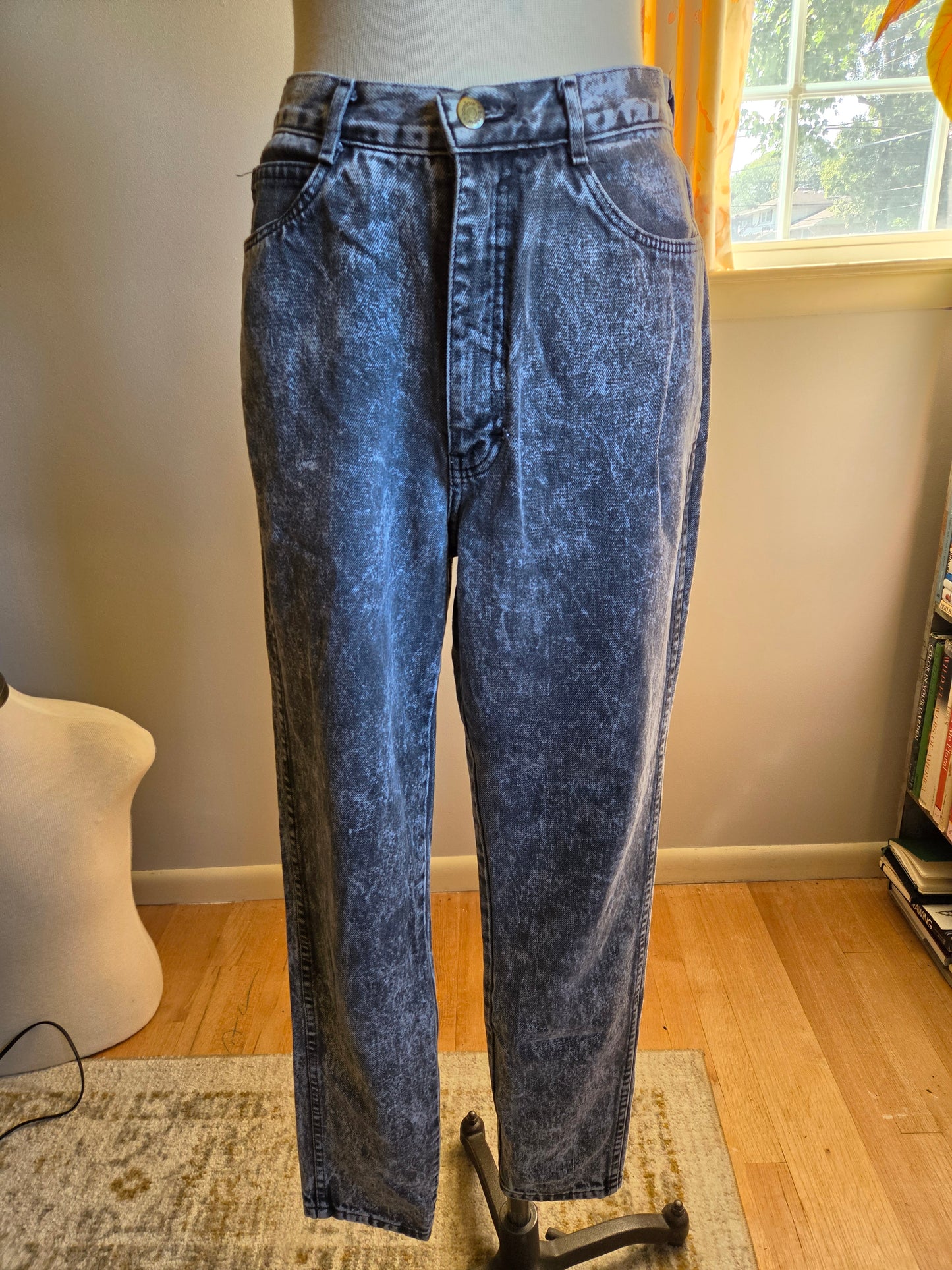 Vintage Black Acid Wash Denim Jeans by Bonjour