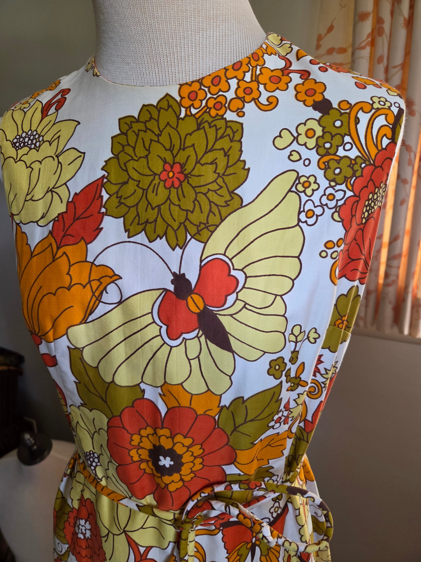 Vintage Sleeveless Floral Print Dress by Branigans