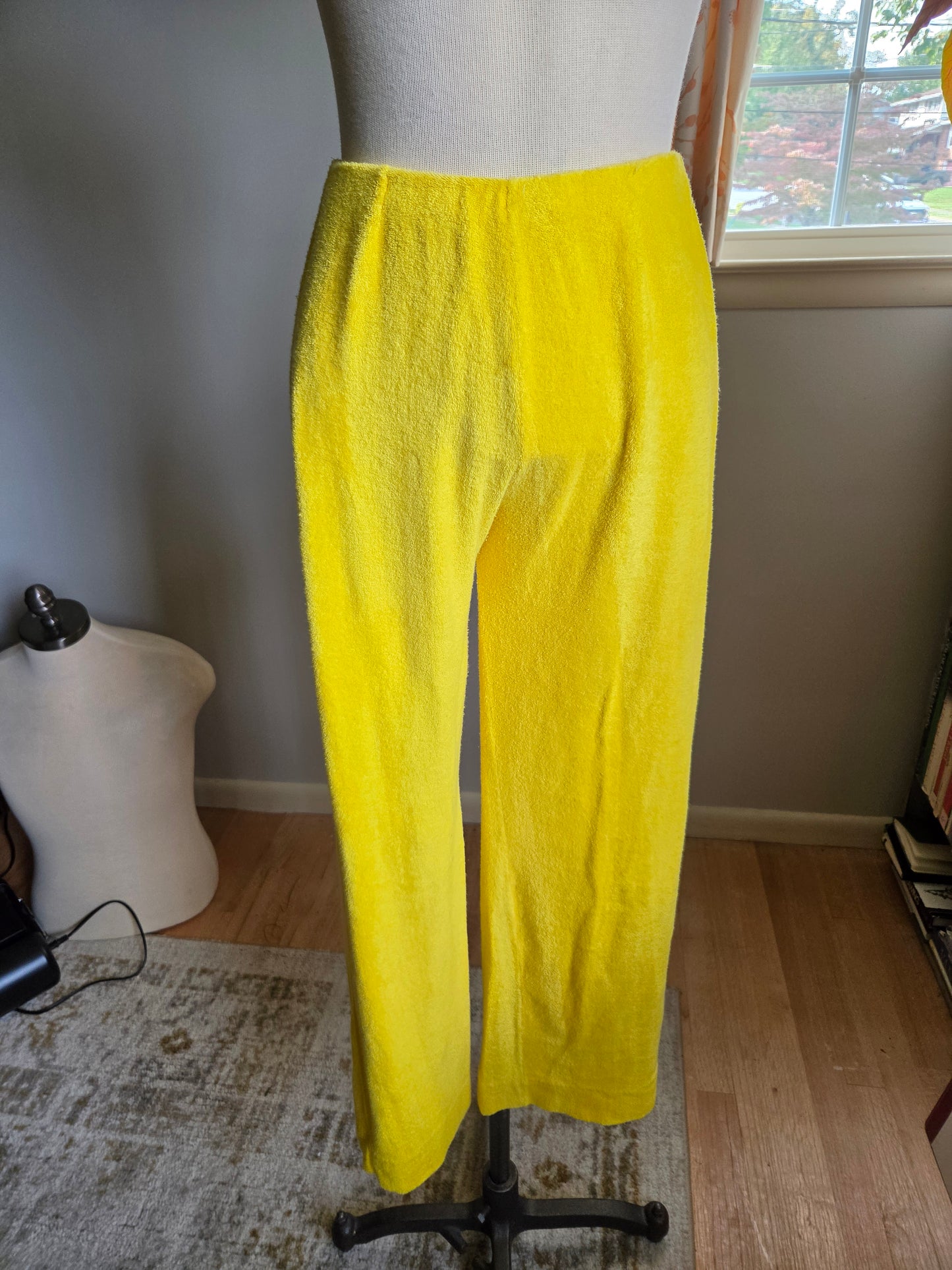 Vintage Yellow Terry Cloth Pants from the 1970s