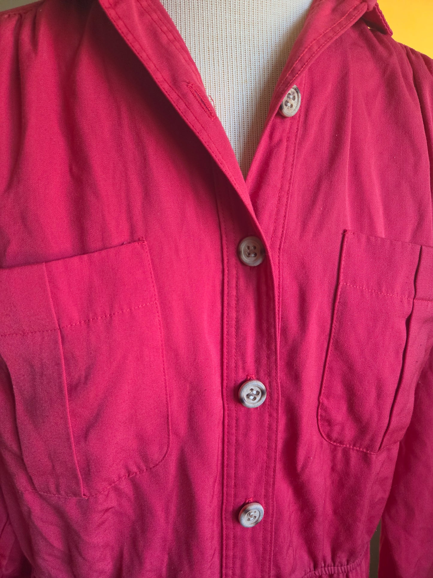 Vintage Long Sleeve Red Dress by John Henry