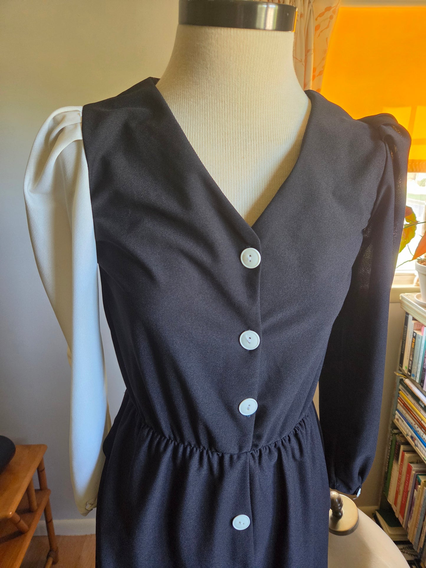Vintage Long Sleeve Black and White Dress by TJuniors
