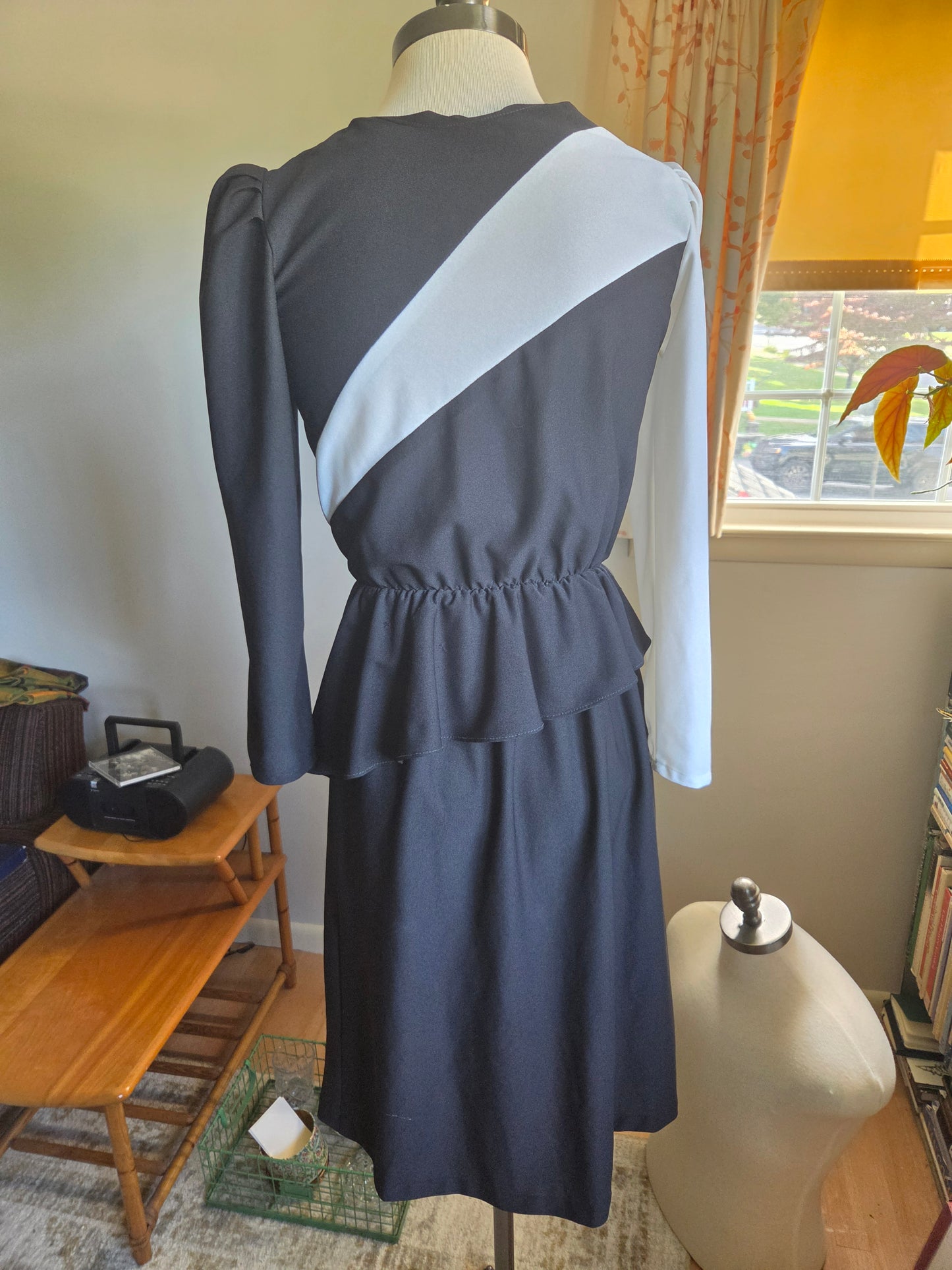 Vintage Long Sleeve Black and White Dress by TJuniors