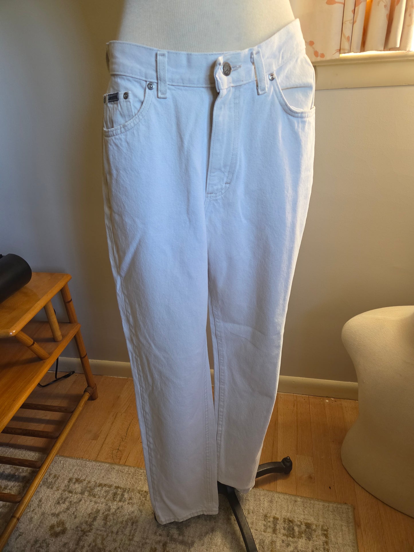 Vintage White Denim Jeans by Lee Riveted