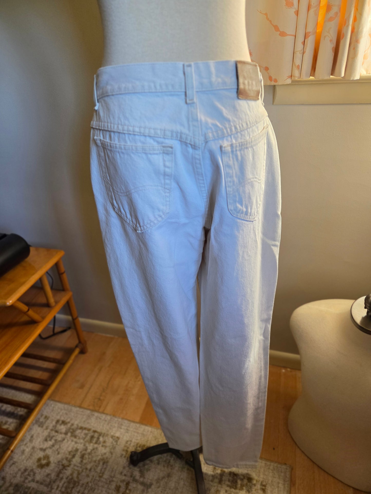 Vintage White Denim Jeans by Lee Riveted
