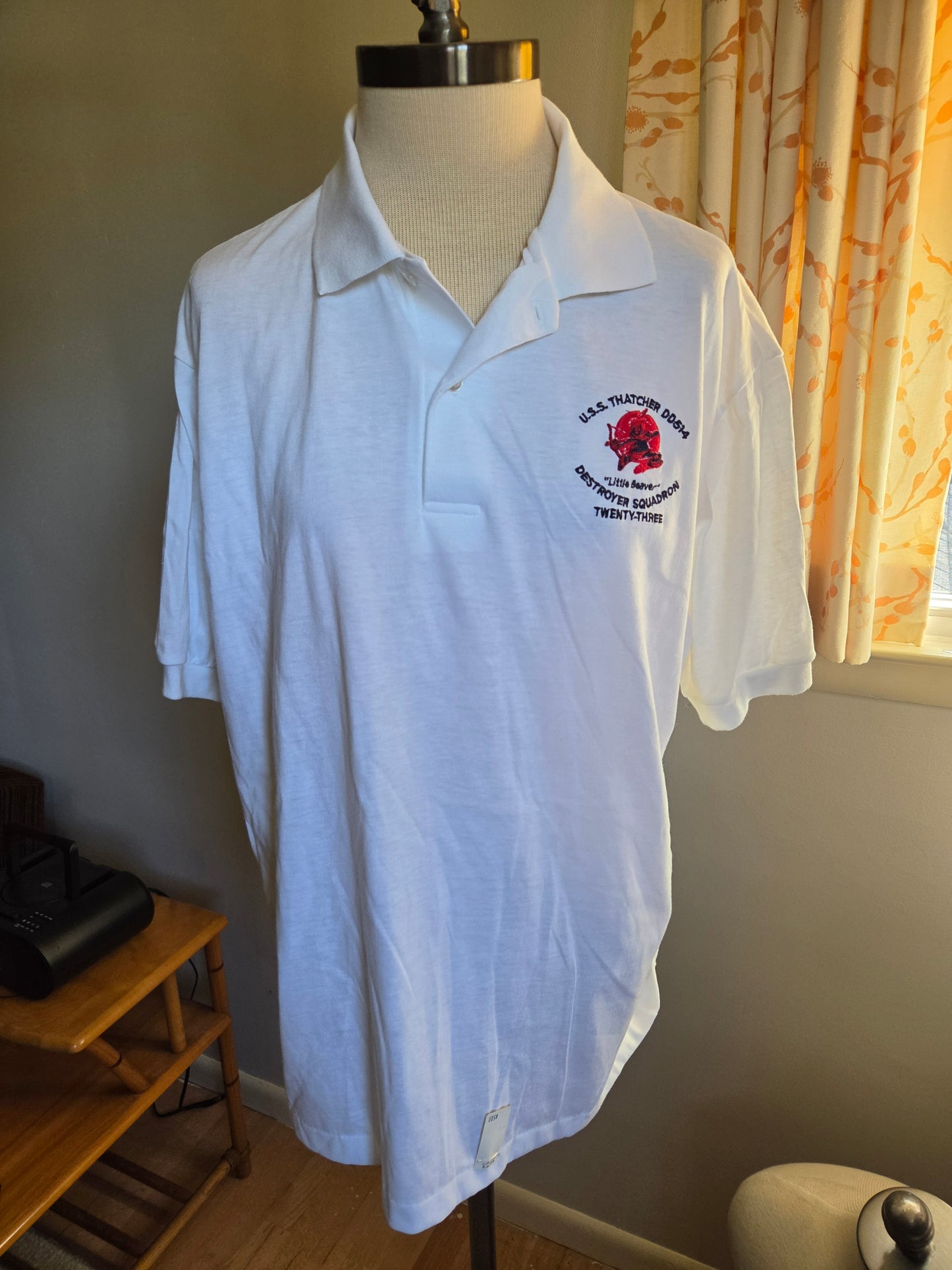 Vintage Short Sleeve U.S.S. Thatcher Polo Shirt by ScreenMates UNWORN!!!