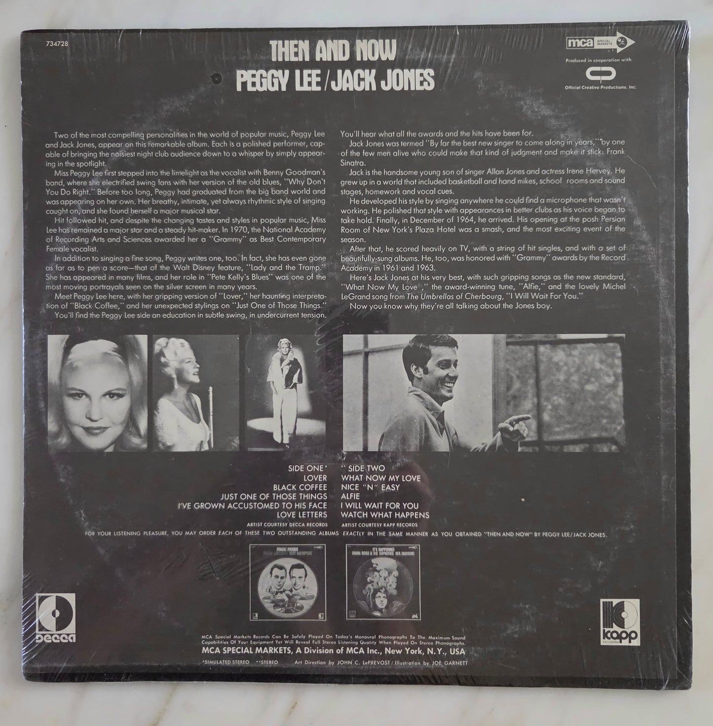 Peggy Lee and Jack Jones "Then and Now" Vinyl Record UNOPENED!