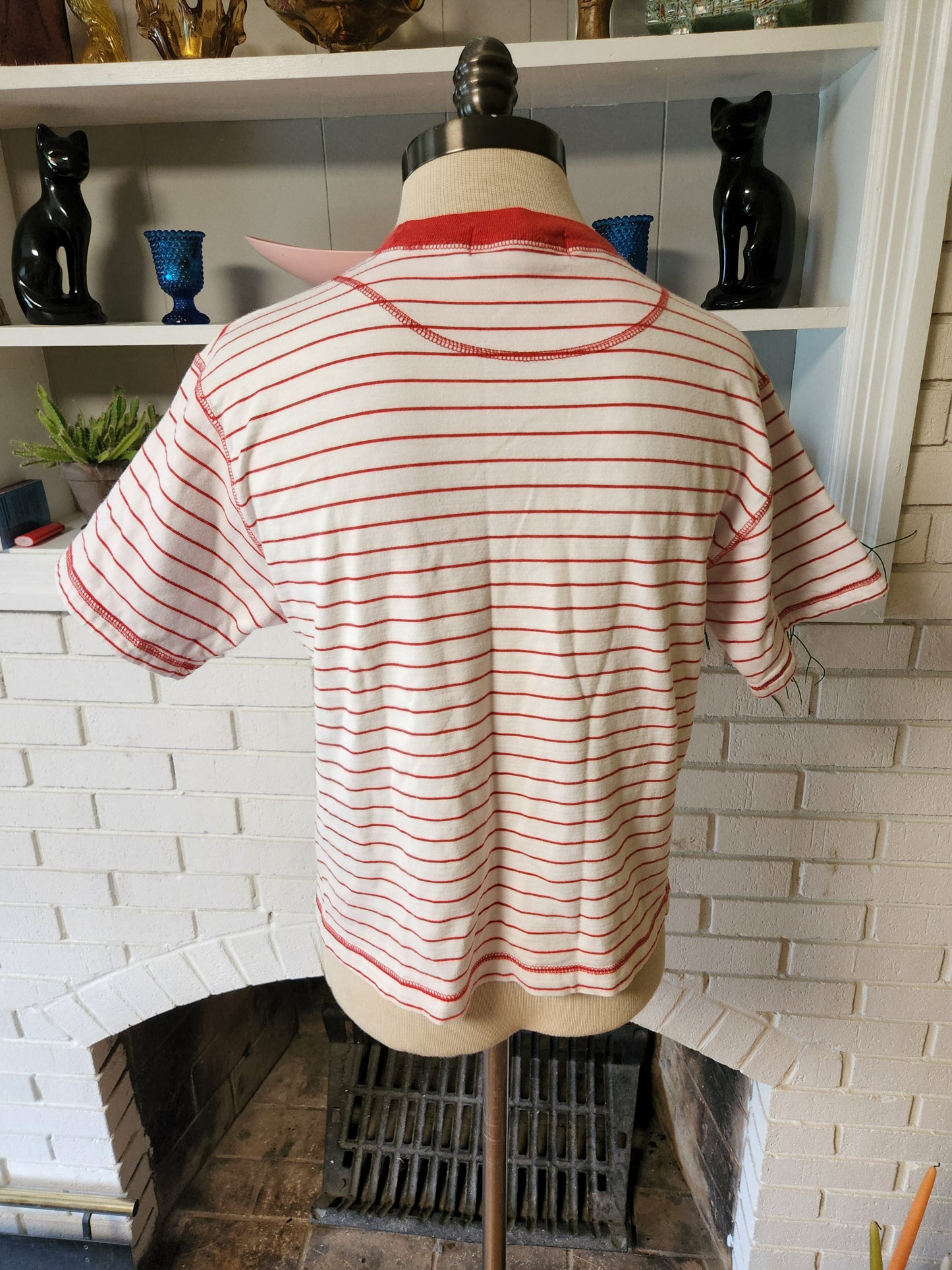 Vintage Short Sleeve Striped Blouse by Pacer Petites