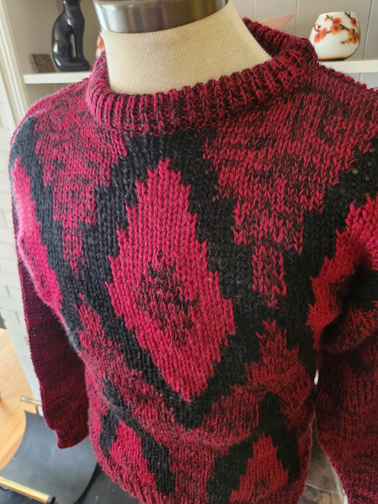 Vintage Red and Black Sweater by Forte