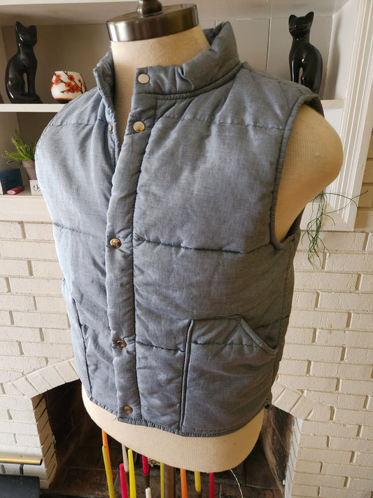 Vintage Steel Blue Ski Vest