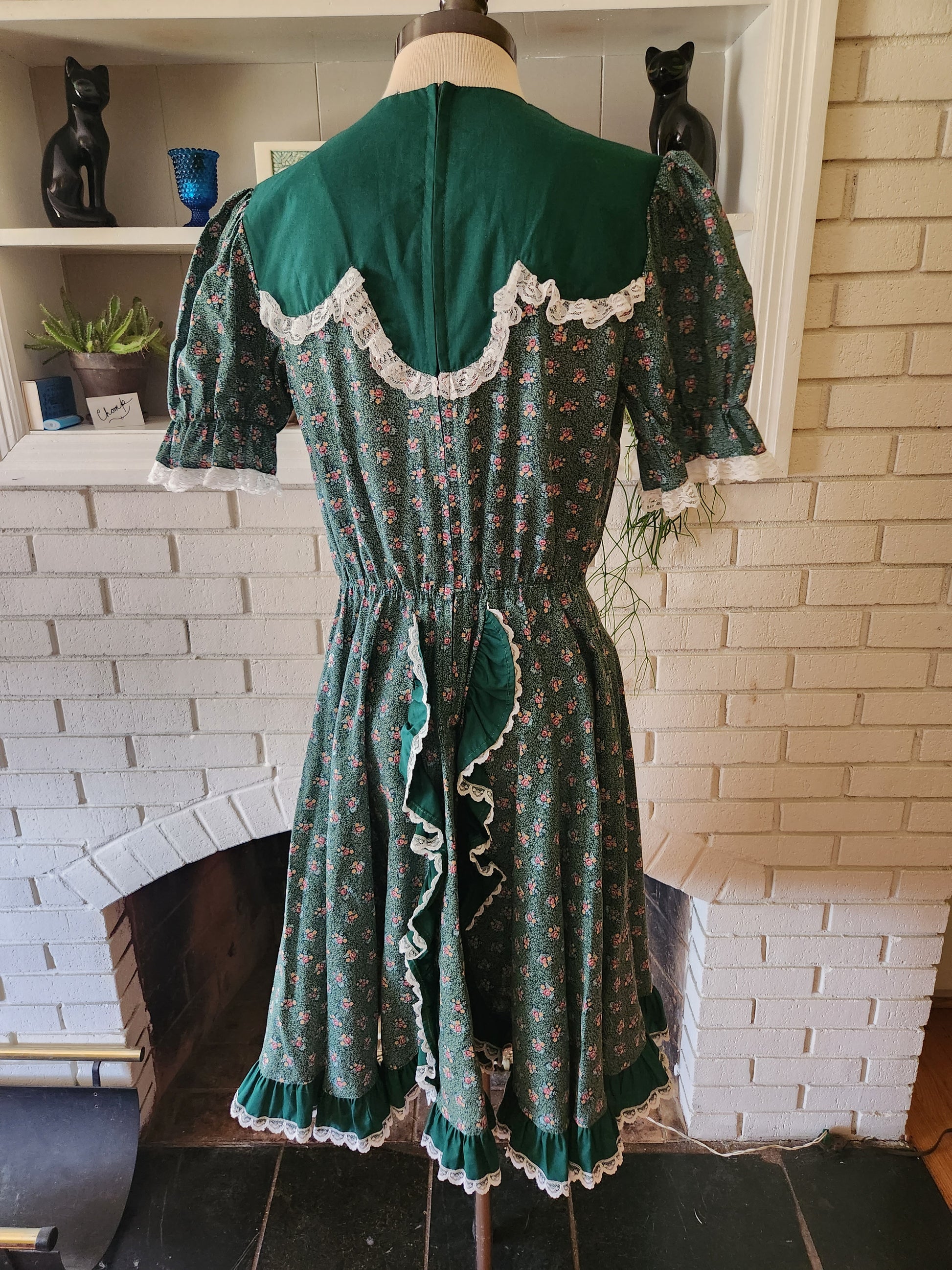 vintage square dance dresses Vintage Short Sleeve Floral Square Dance Dress by Kate Schorer Originals