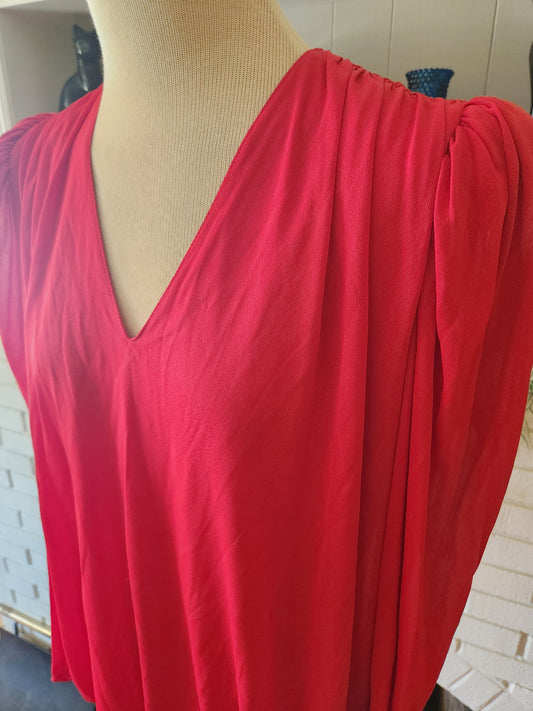 Vintage Long Sleeve Red Dress by New Leaf
