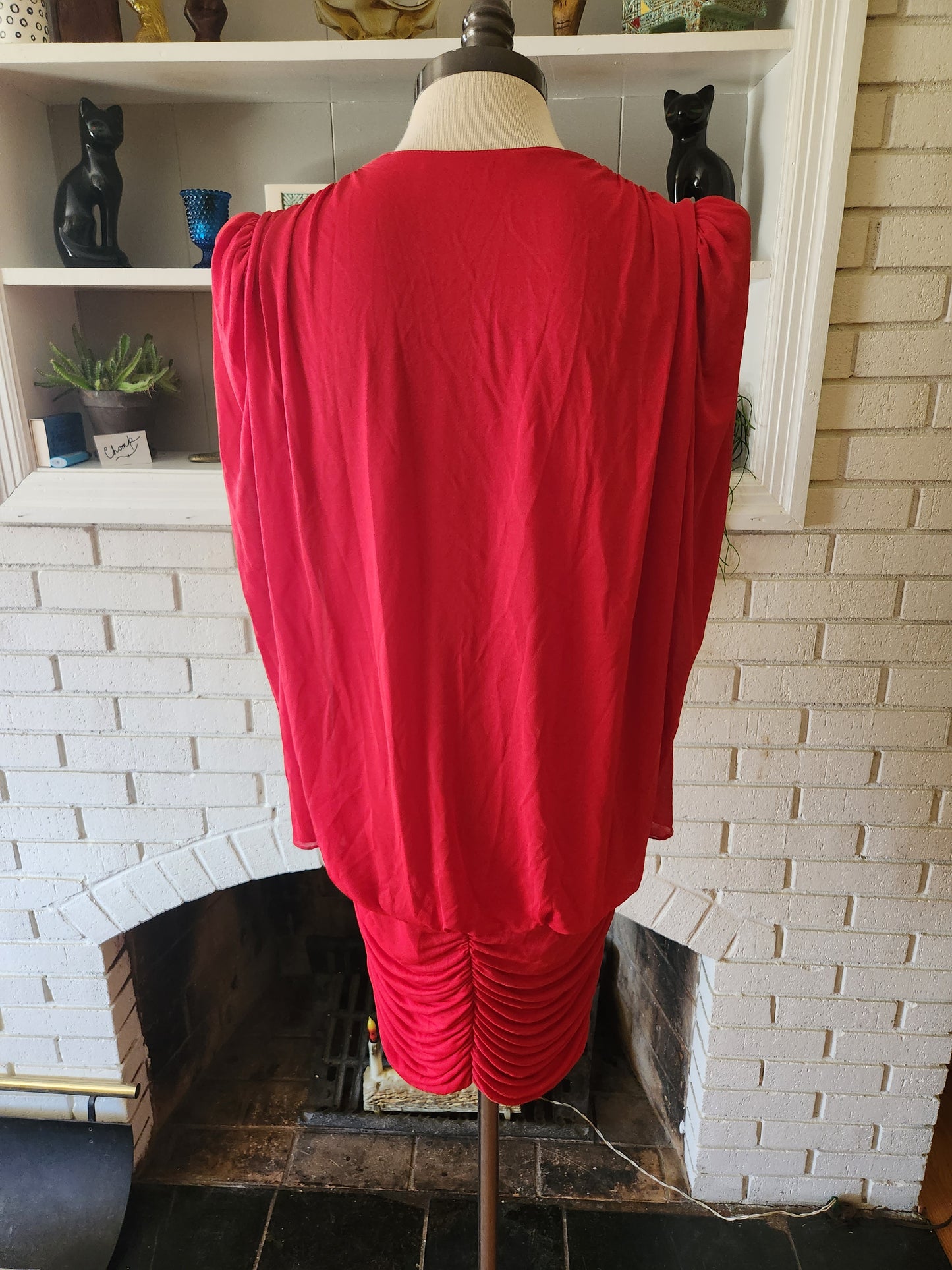 Vintage Long Sleeve Red Dress by New Leaf