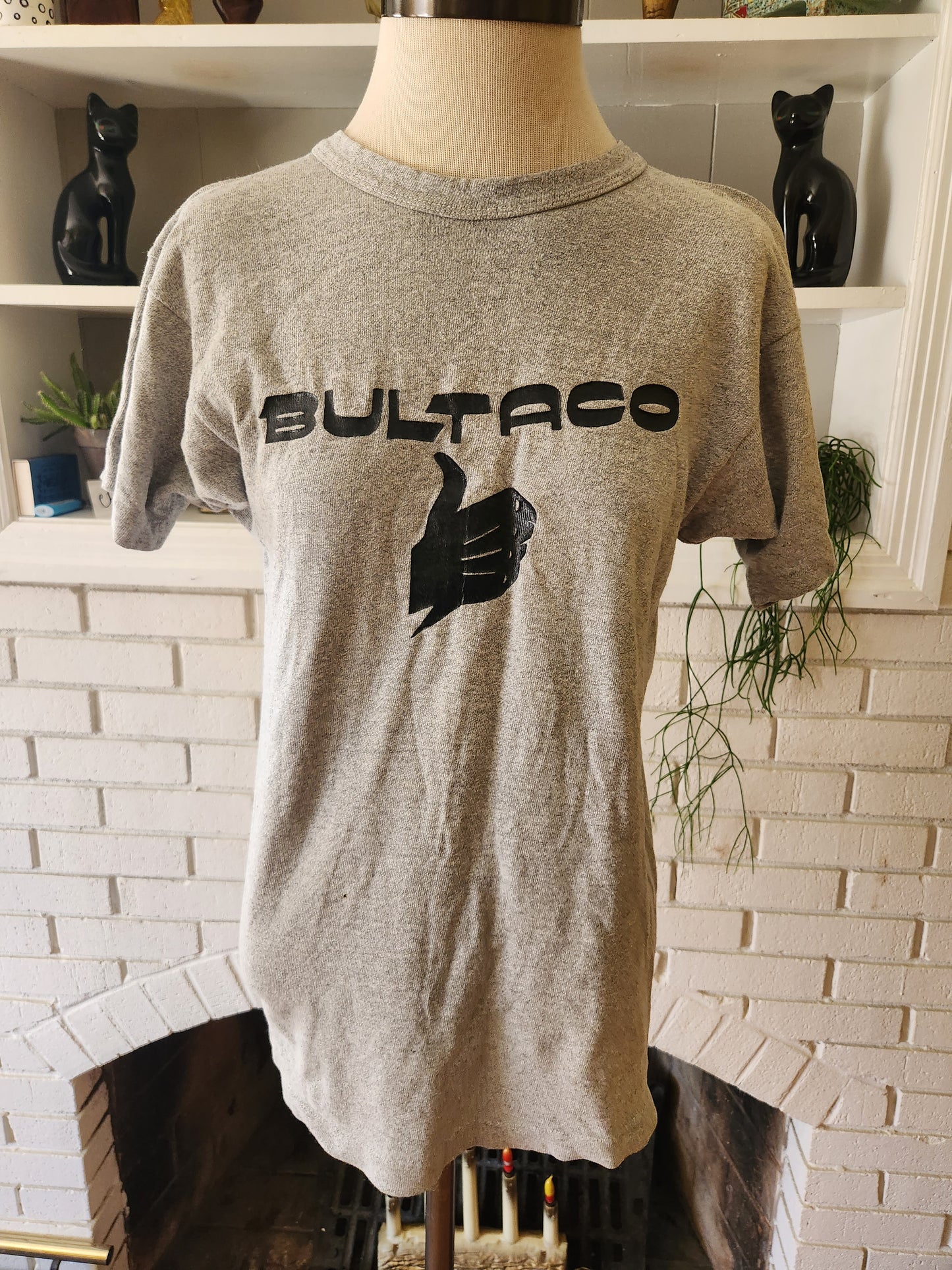 Vintage Gray Bultaco Motorcycle T Shirt by Champion