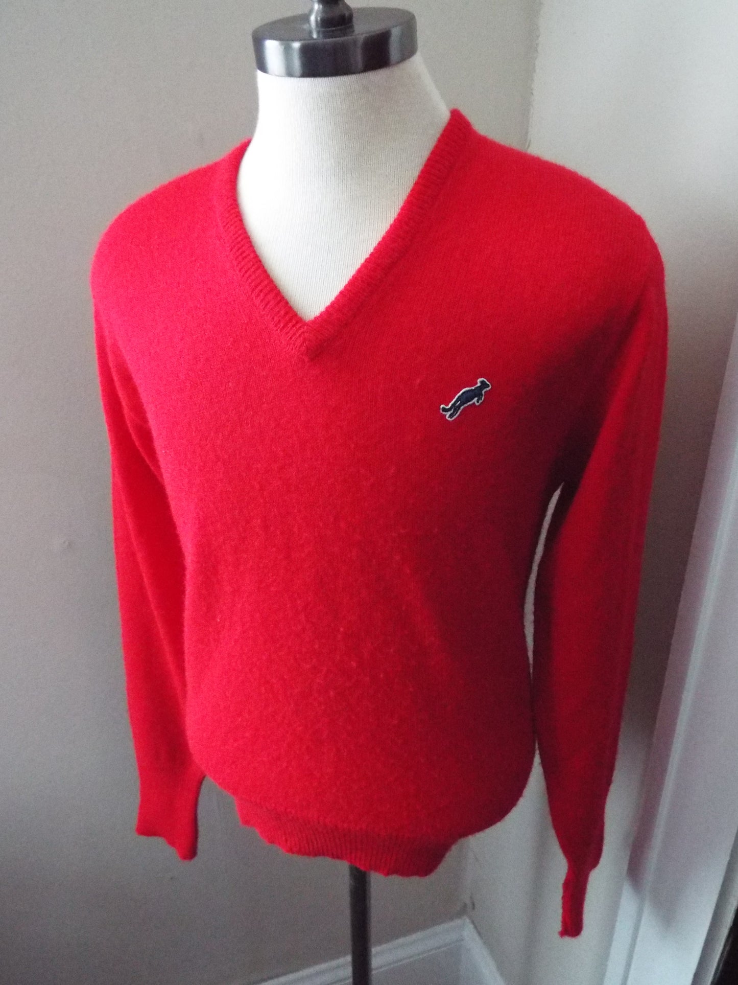Vintage Long Sleeve Vee Neck Sweater by Down Under