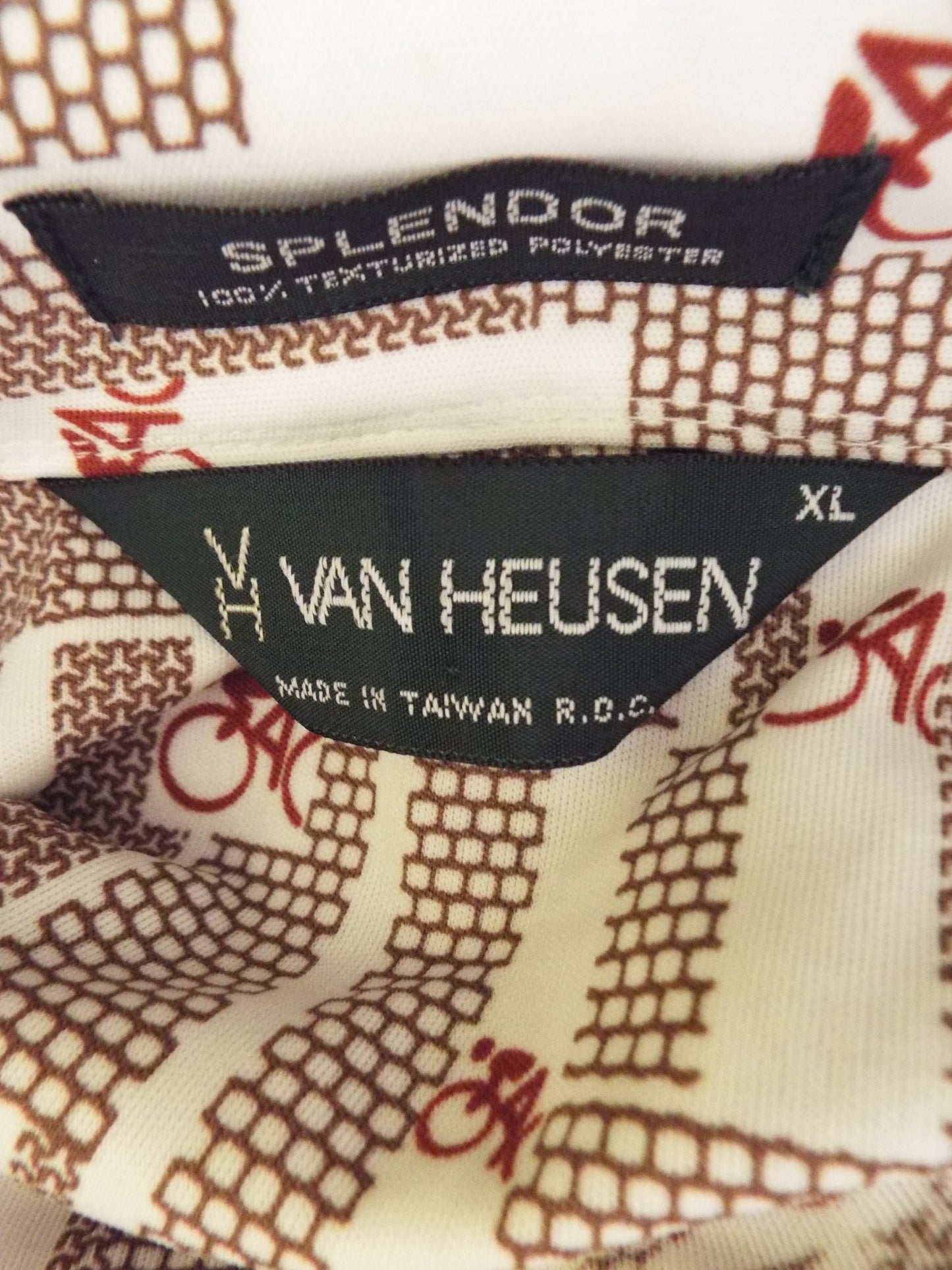 Vintage Short Sleeve Button Down Cycle Print Shirt by Van Heusen