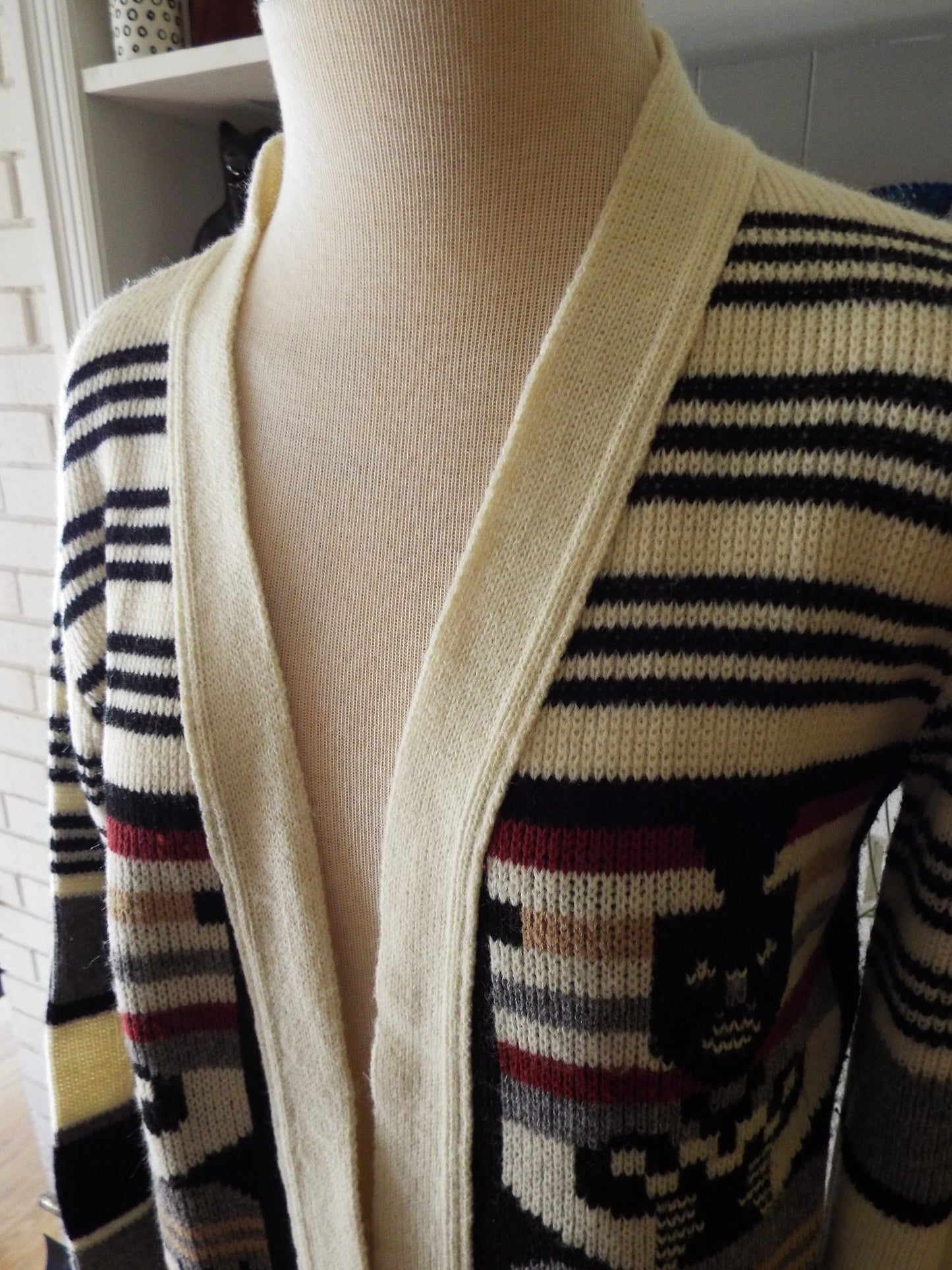 Vintage Long Sleeve 8 Bit Figure Cardigan Sweater