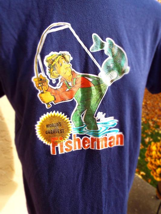 Vintage World's Greatest Fisherman T Shirt