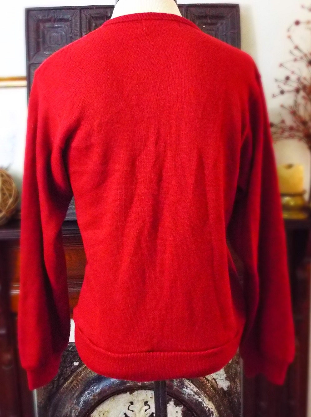 Vintage Red V Neck Newton School District Sweater by Creslan