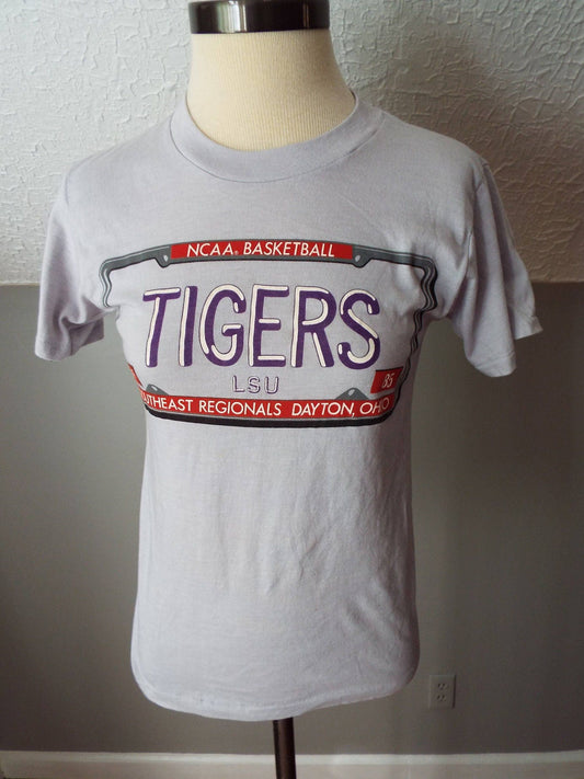 Vintage DEAD STOCK Short Sleeve LSU Tigers College Basketball T-Shirt by Collegiate Pacific