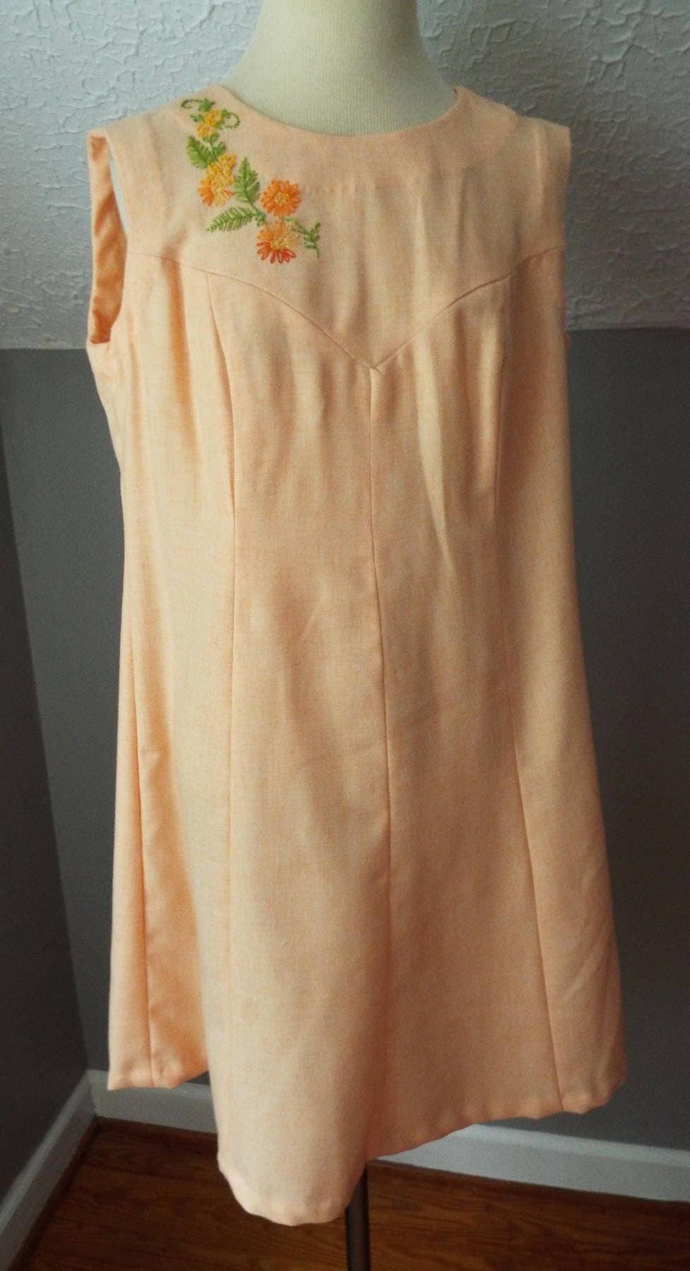 Vintage Sleeveless Peach Colored Dress
