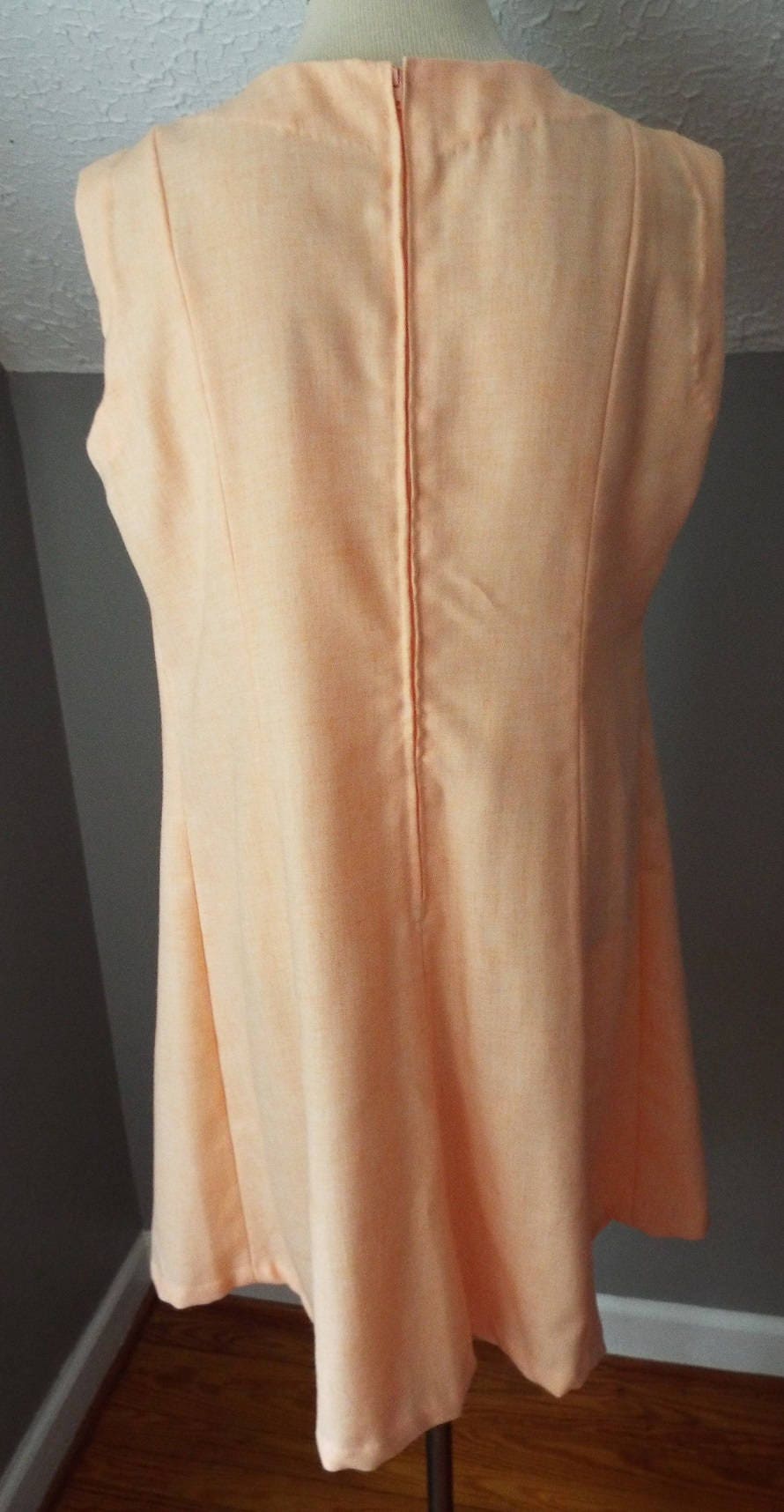 Vintage Sleeveless Peach Colored Dress