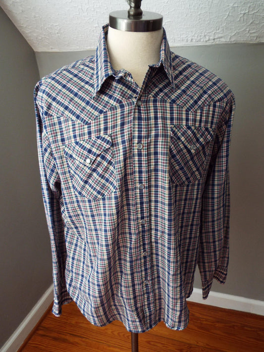 Vintage Long Sleeve Western Snap Shirt by Arrow Western Wear