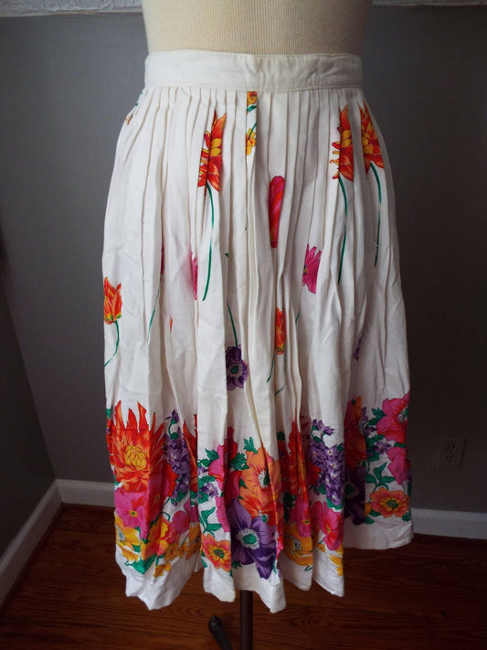 Vintage Floral Print Skirt by Evan Picone Petites