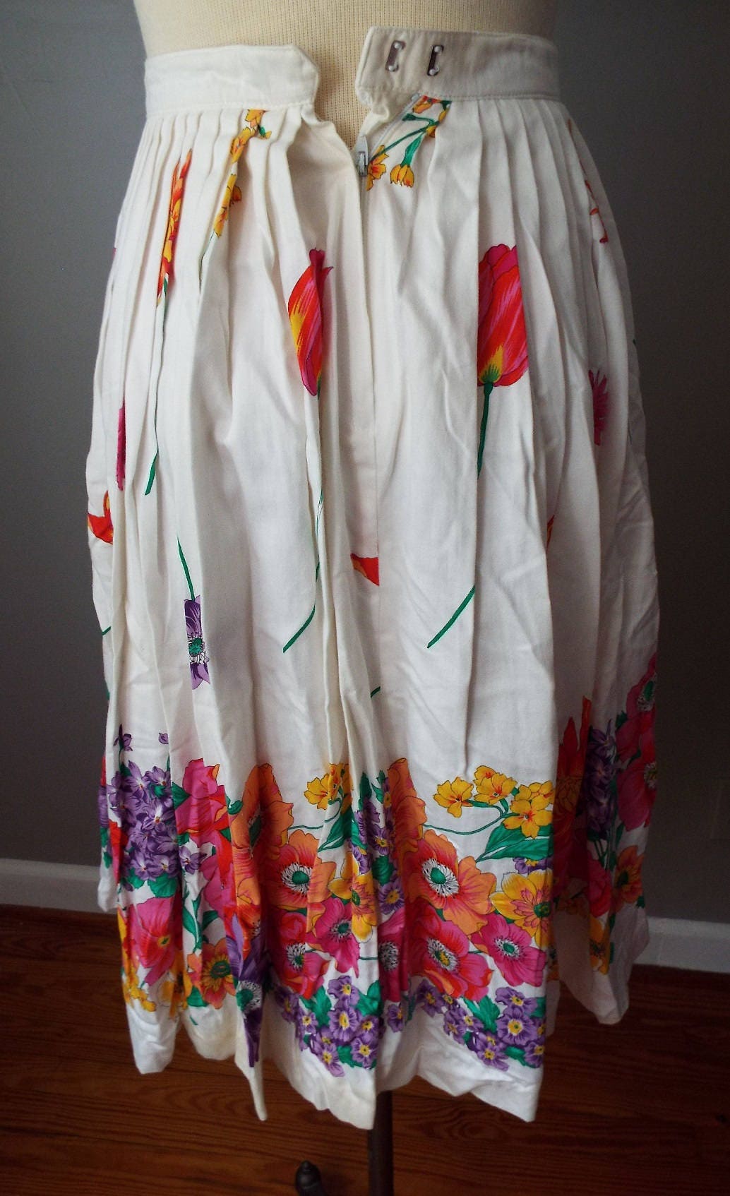 Vintage Floral Print Skirt by Evan Picone Petites
