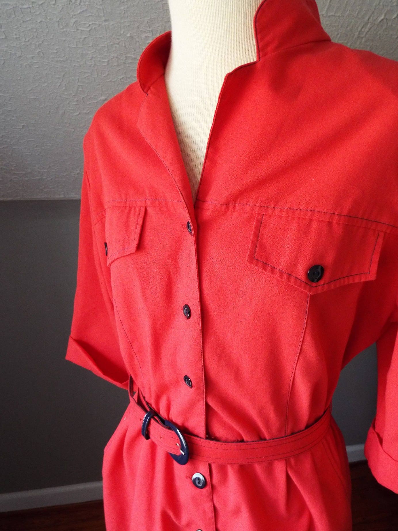 Amazing Vintage Short Sleeve Red Dress by Willi of California