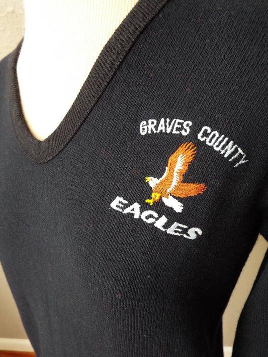 Vintage DEAD STOCK Long Sleeve Graves County Eagles Sweater by Collegiate Pacific