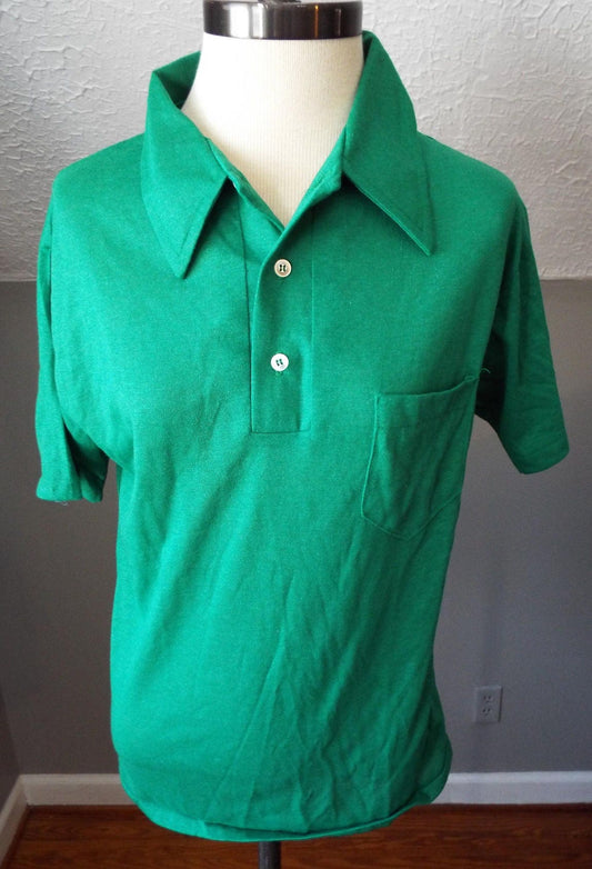 Vintage Green Short Sleeve Polo Shirt by Bike