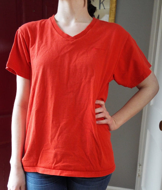 Vintage Red Nike Vee Neck T Shirt