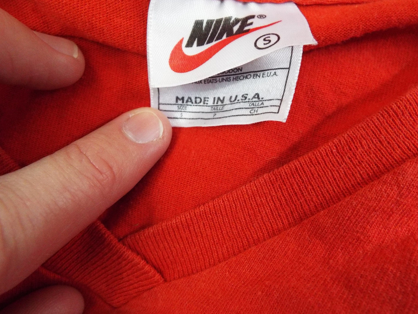 Vintage Red Nike Vee Neck T Shirt