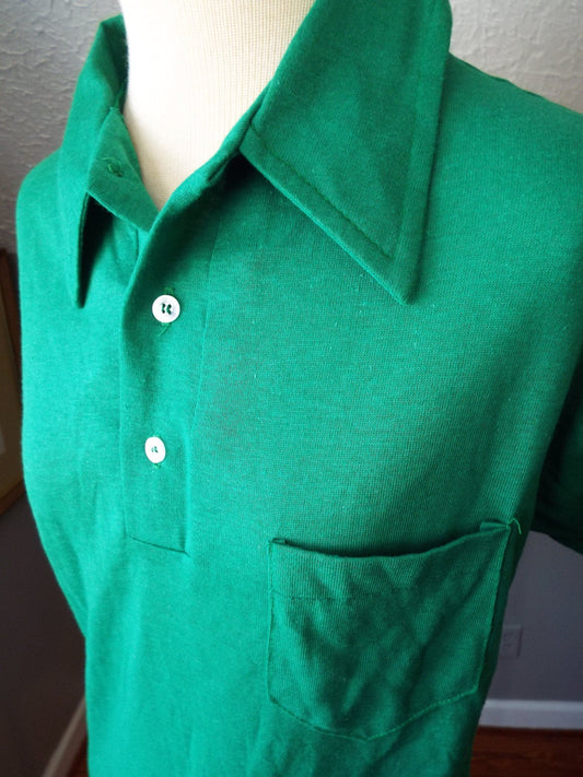 Vintage Green Short Sleeve Polo Shirt by Bike