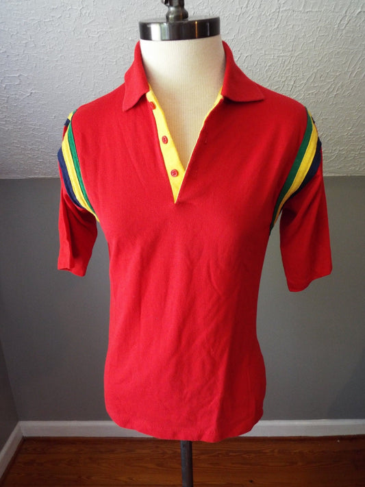 Vintage Youth Size Short Sleeve Red Polo Shirt by Medalist