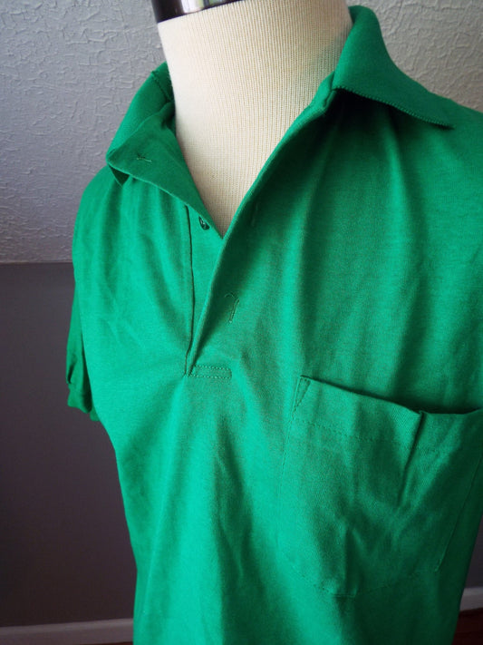 Vintage Short Sleeve Green Polo Shirt by Screen Stars