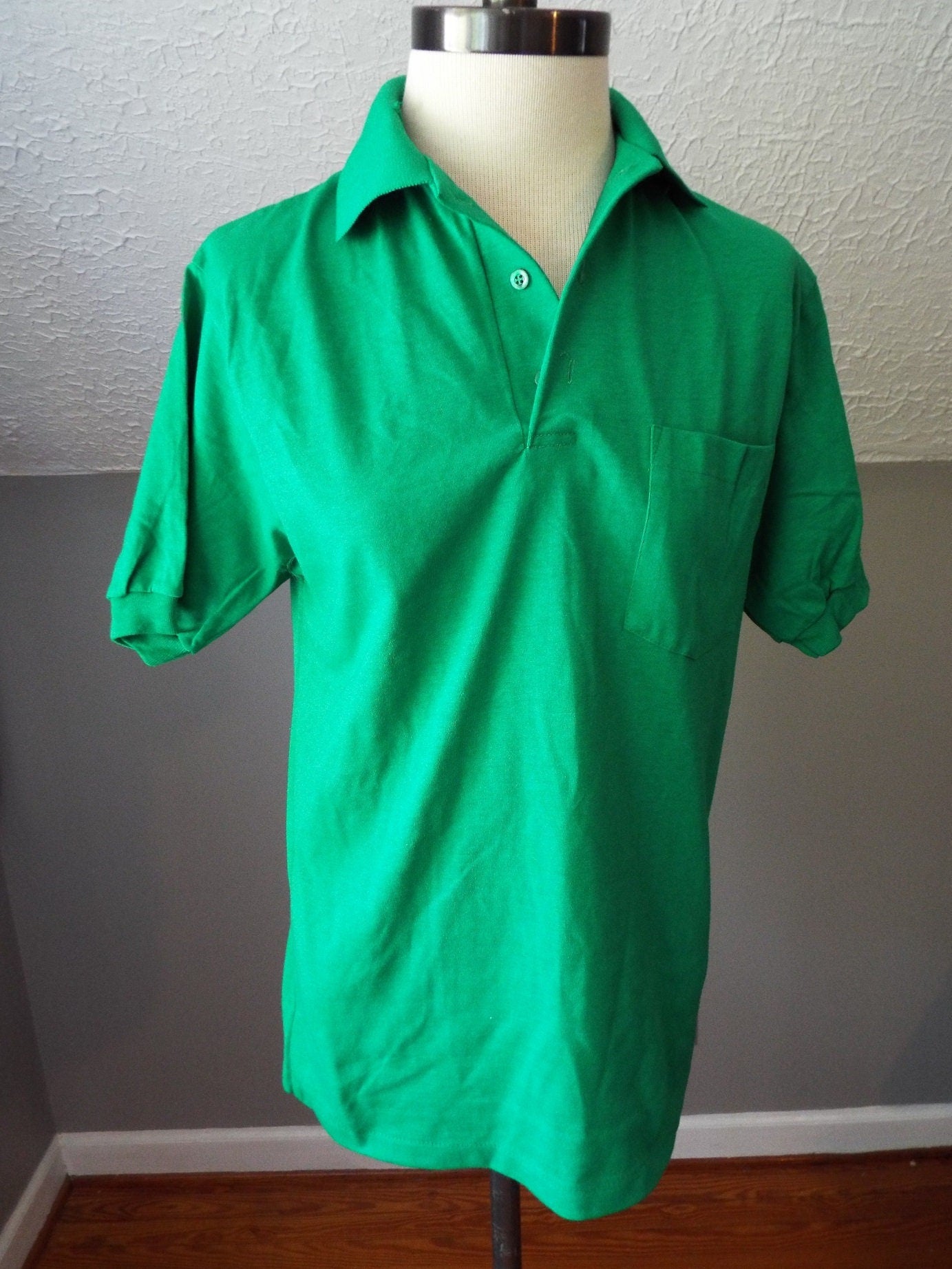 Vintage Short Sleeve Green Polo Shirt by Screen Stars